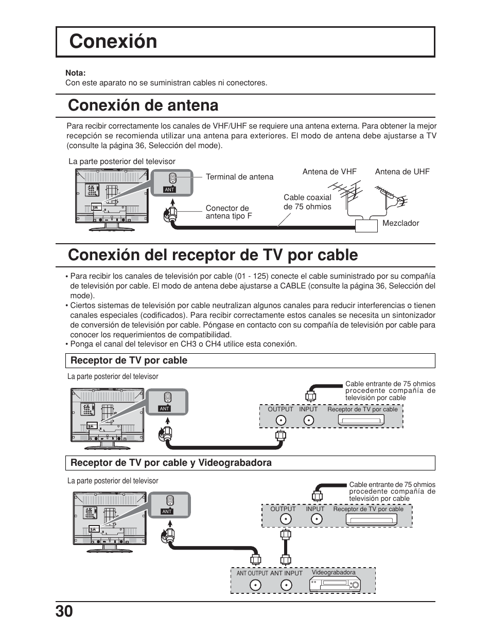 Conexión | Panasonic TC-19LE50 User Manual | Page 30 / 49