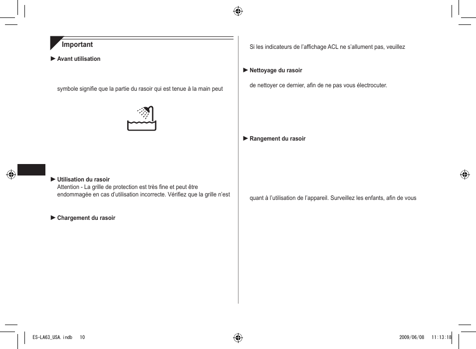 Panasonic ESLA63 User Manual | Page 10 / 24