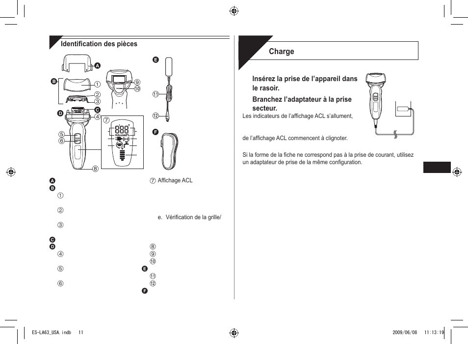 Chargement | Panasonic ESLA63 User Manual | Page 11 / 24