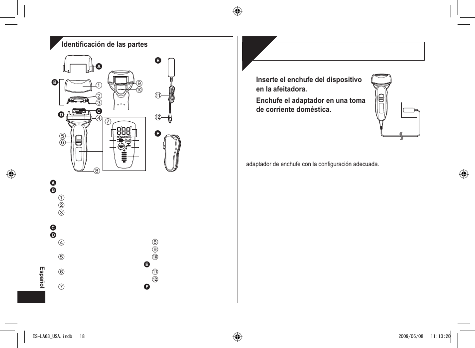 Carga | Panasonic ESLA63 User Manual | Page 18 / 24