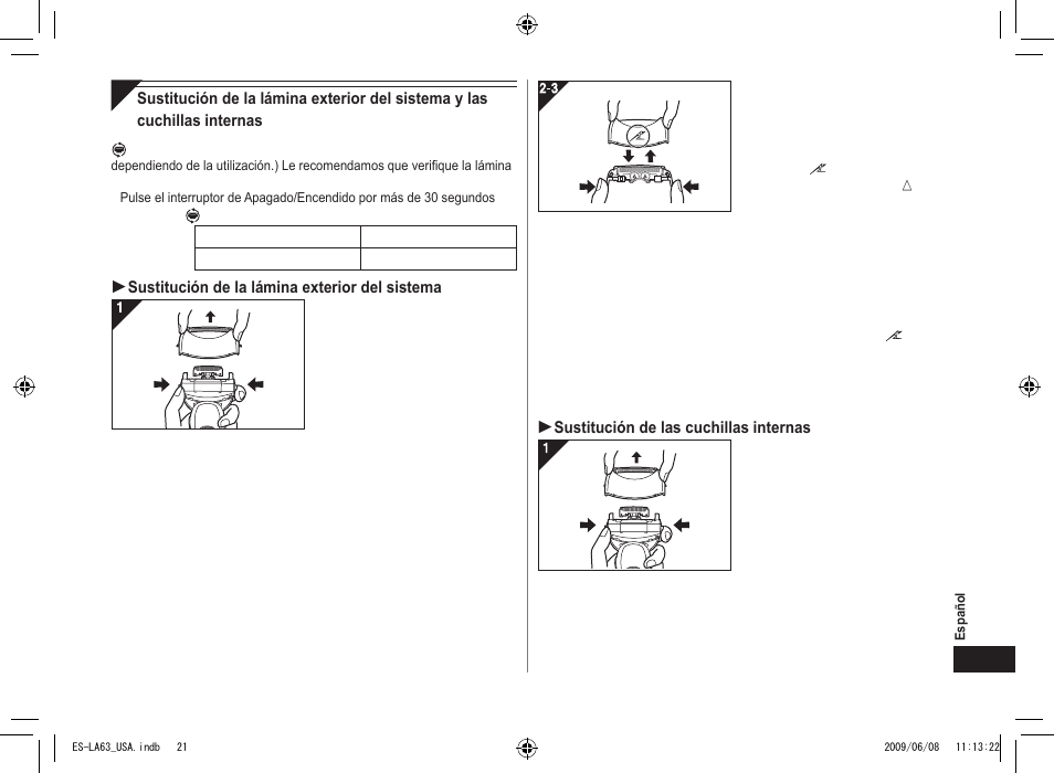 Panasonic ESLA63 User Manual | Page 21 / 24
