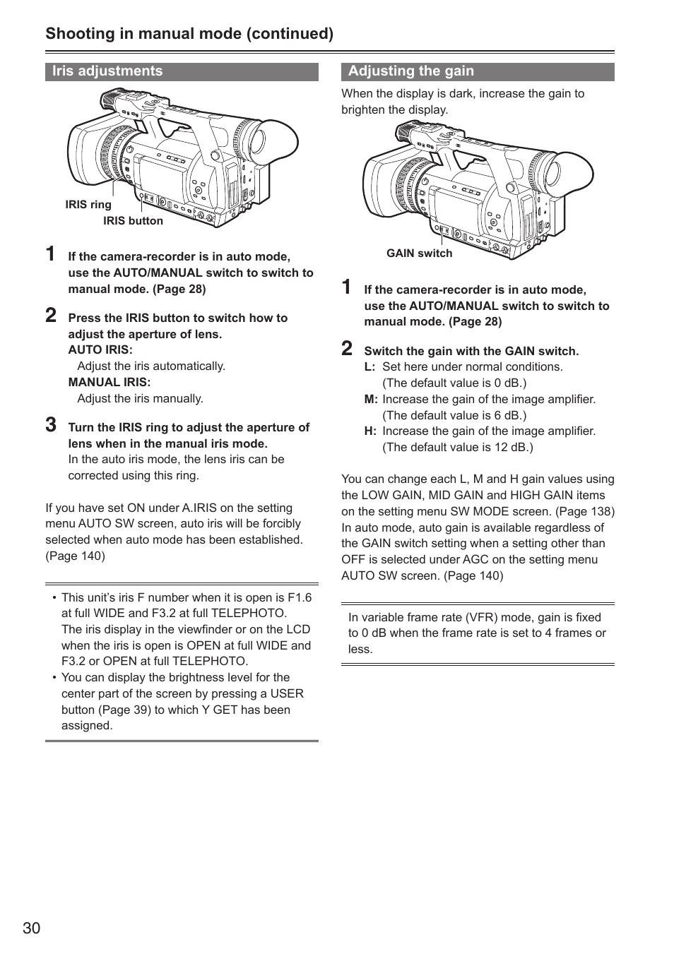 Panasonic AG-HPX250EN User Manual | Page 30 / 170