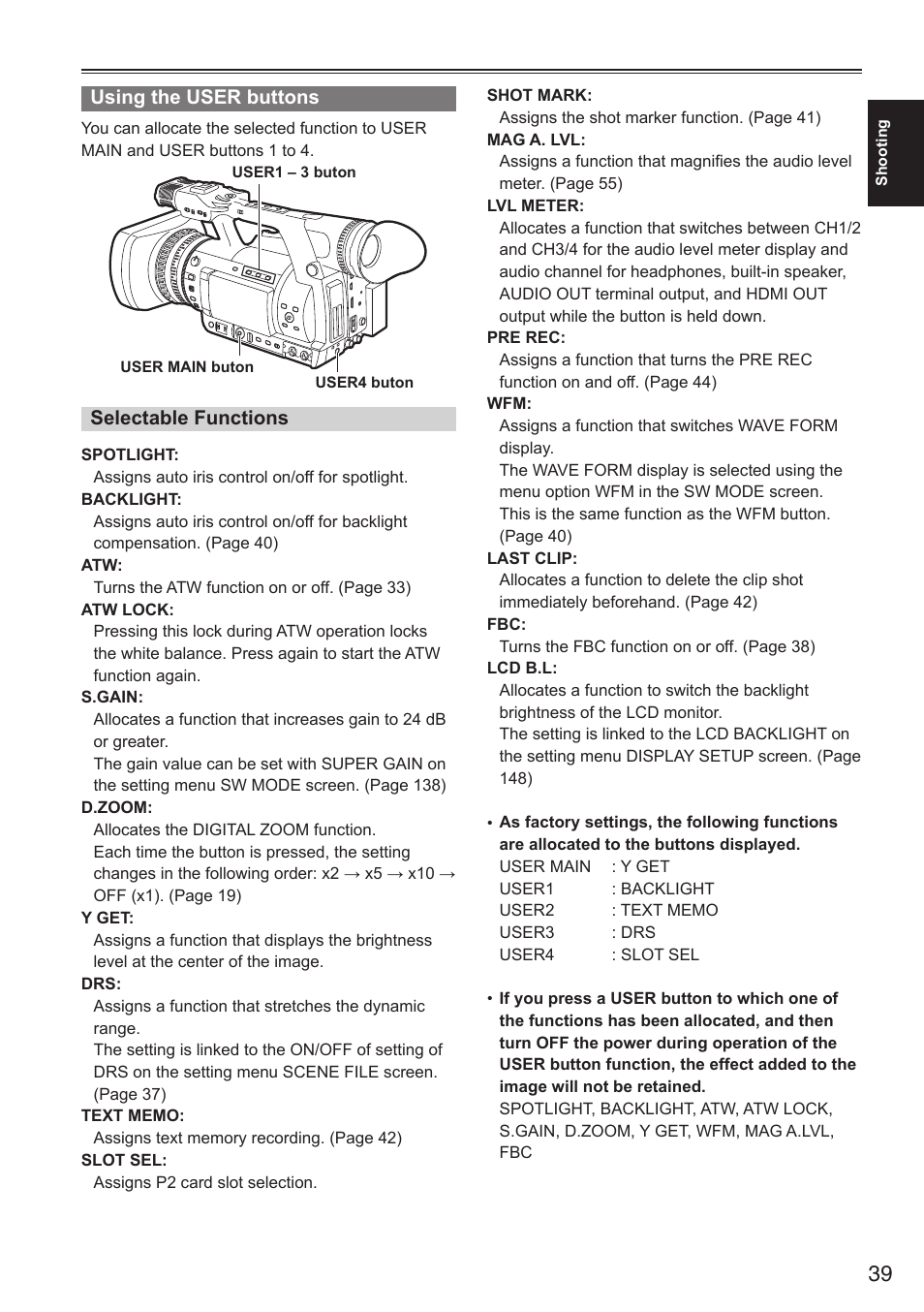 Panasonic AG-HPX250EN User Manual | Page 39 / 170