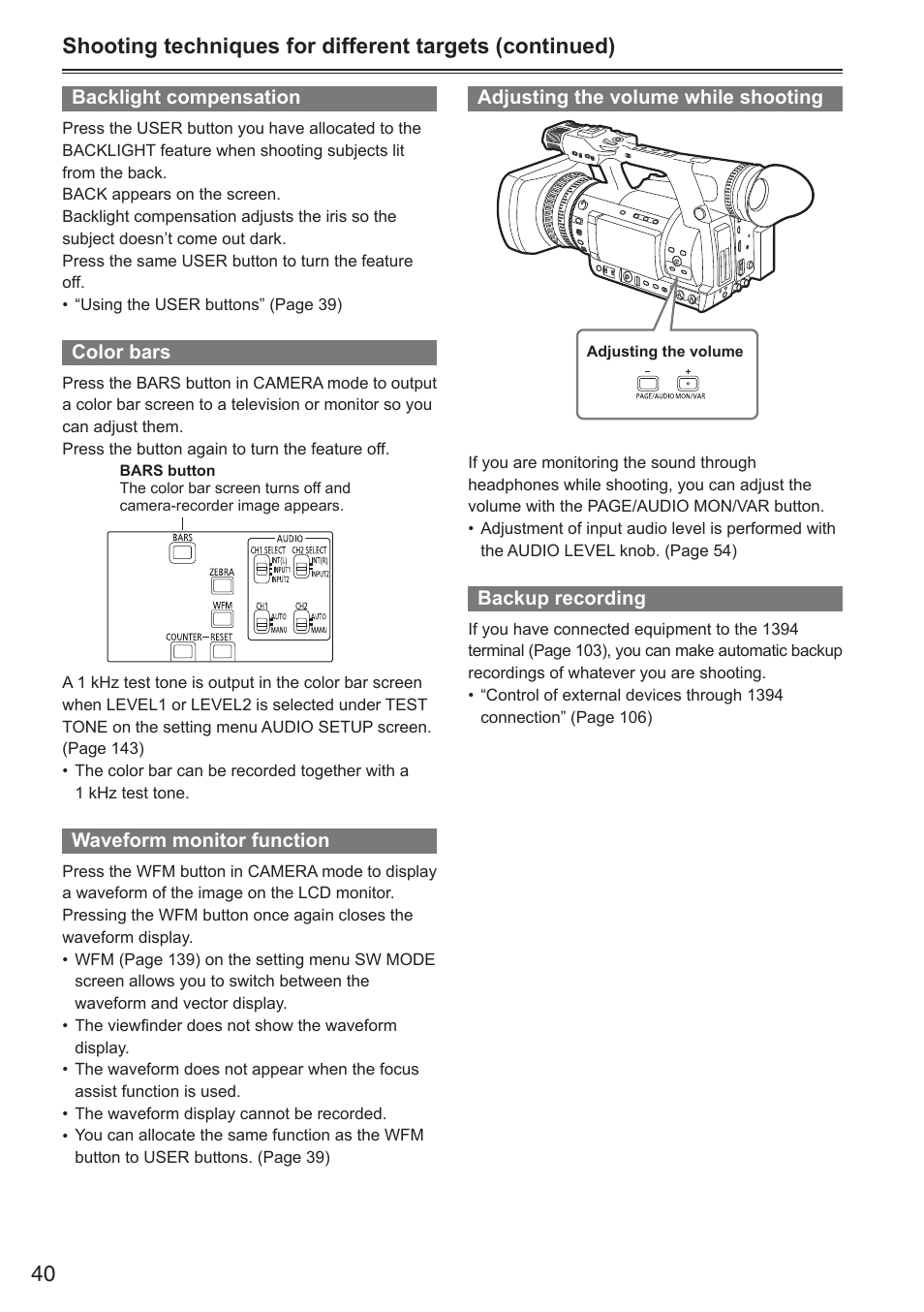 Panasonic AG-HPX250EN User Manual | Page 40 / 170