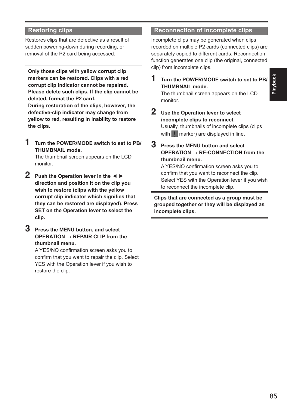 Panasonic AG-HPX250EN User Manual | Page 85 / 170