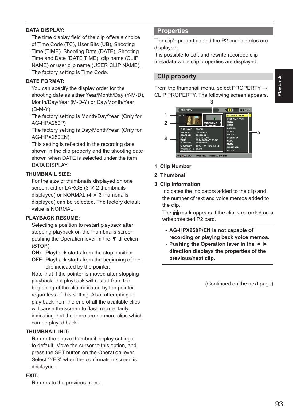 Panasonic AG-HPX250EN User Manual | Page 93 / 170