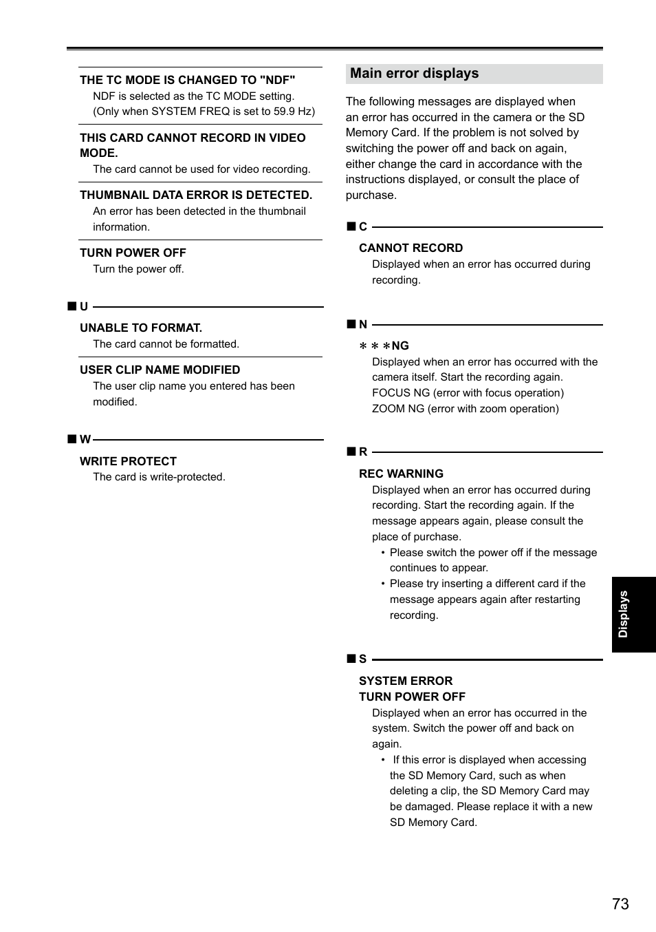 Panasonic AG-3DA1P User Manual | Page 73 / 96