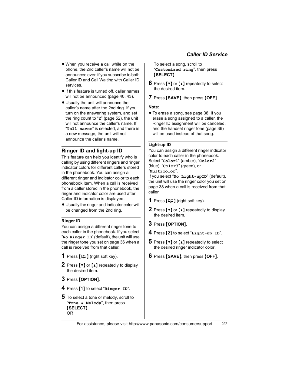 Panasonic KX-TG5456 User Manual | Page 27 / 76