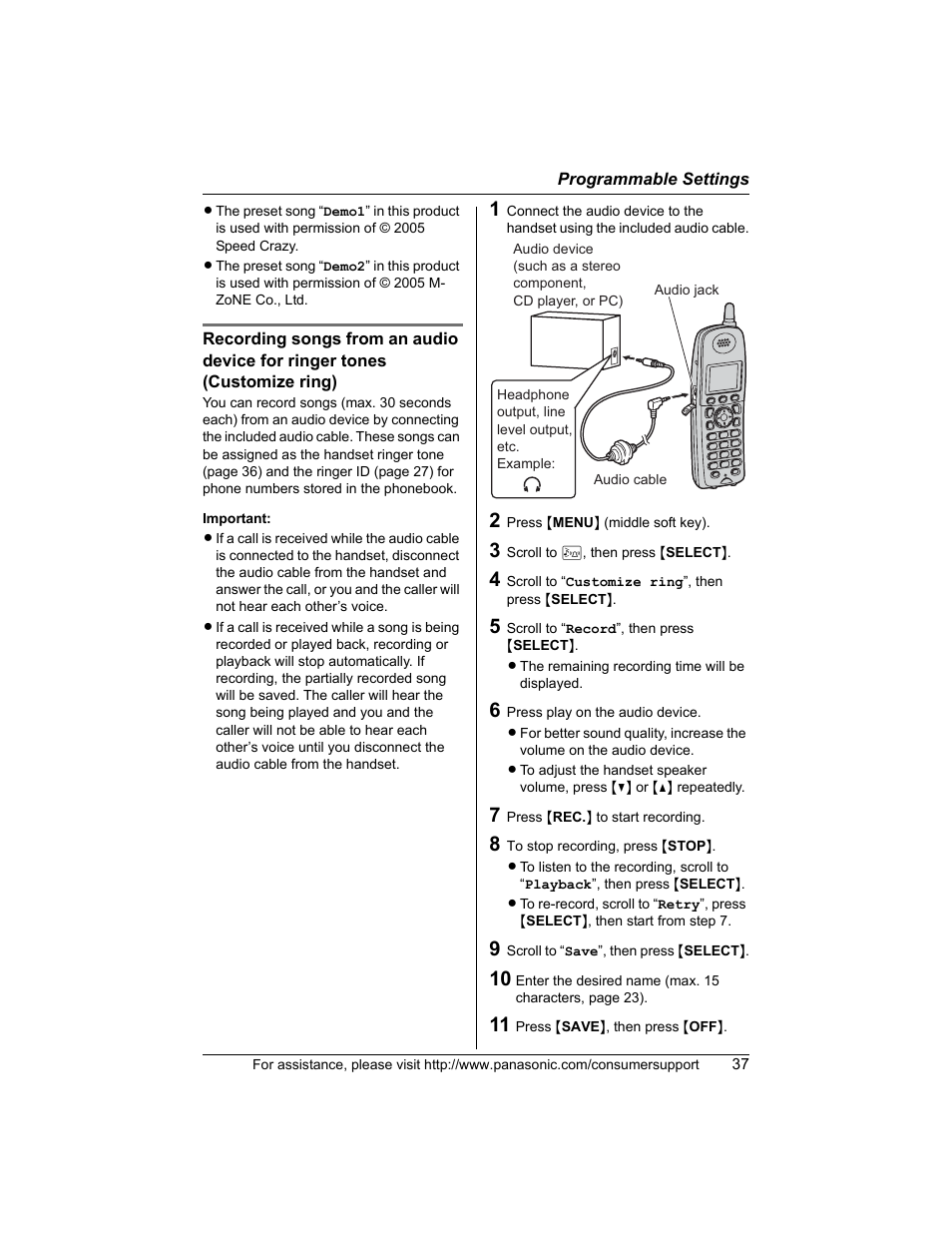 Panasonic KX-TG5456 User Manual | Page 37 / 76