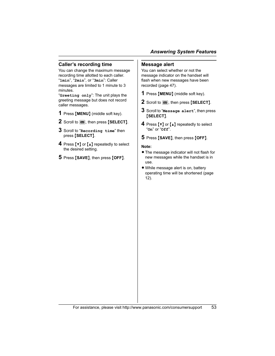 Panasonic KX-TG5456 User Manual | Page 53 / 76