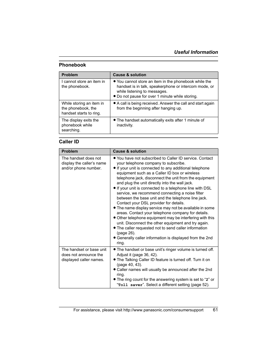 Panasonic KX-TG5456 User Manual | Page 61 / 76