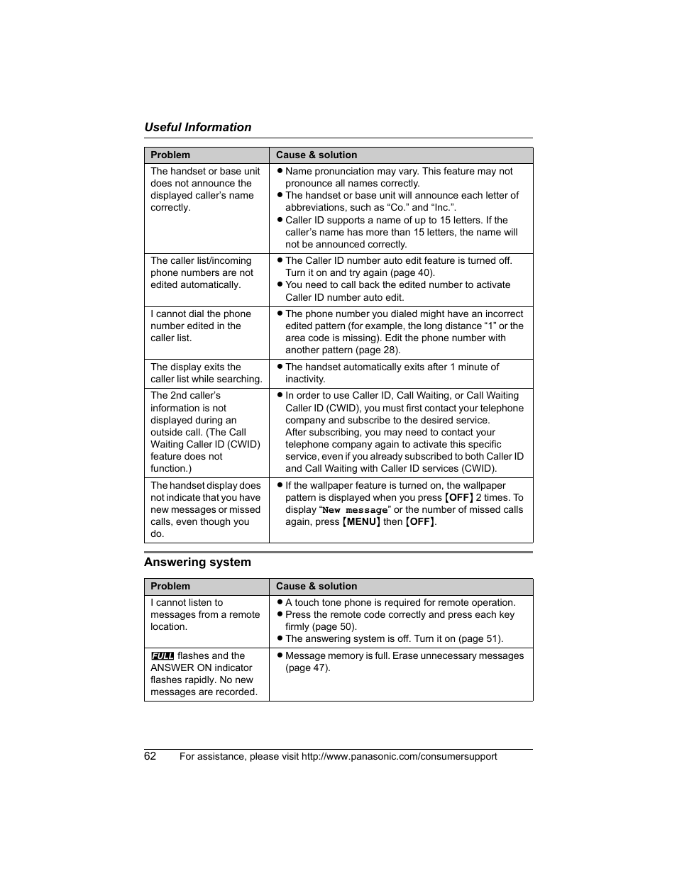 Panasonic KX-TG5456 User Manual | Page 62 / 76