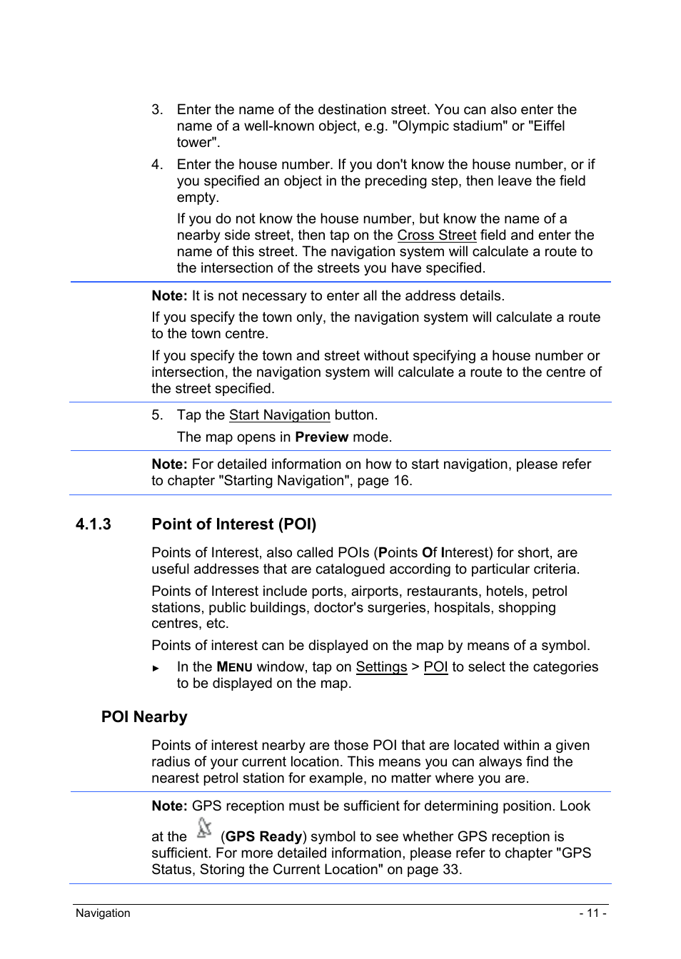 3 point of interest (poi), Address, Poi nearby | Panasonic CN-GP50N User Manual | Page 11 / 39
