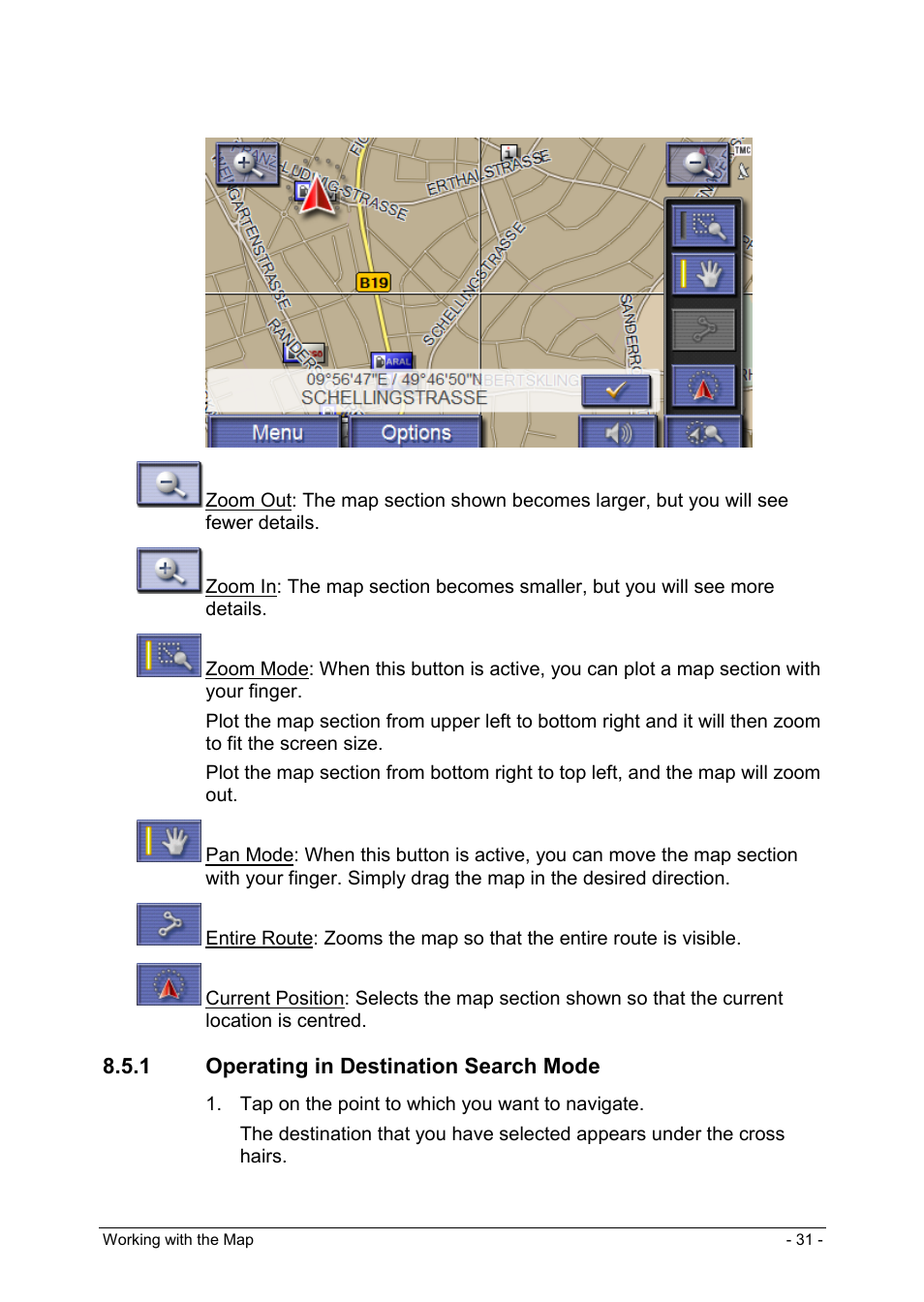 1 operating in destination search mode | Panasonic CN-GP50N User Manual | Page 31 / 39