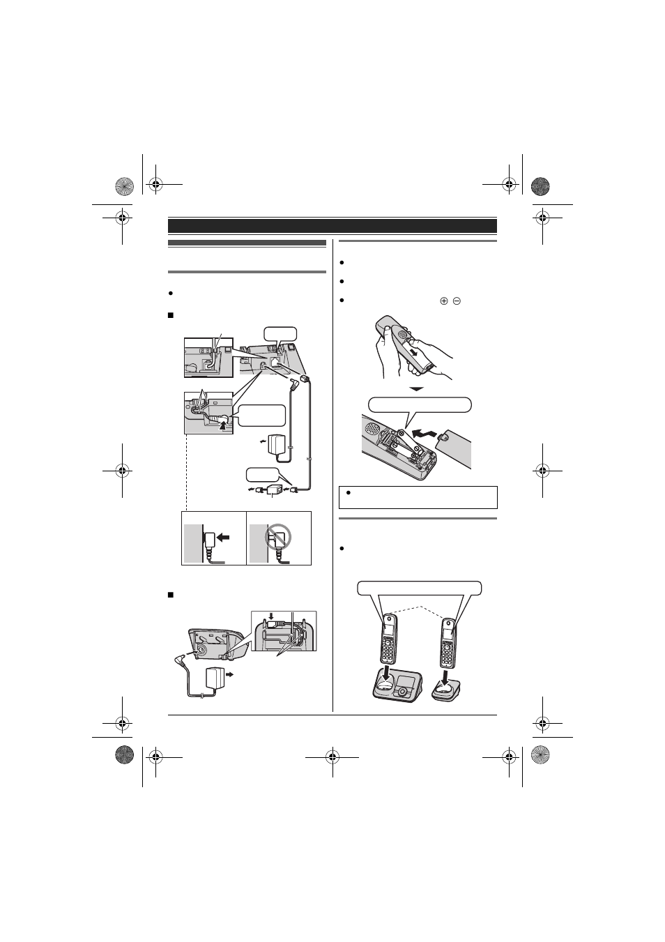 Getting started, Setting up | Panasonic KX-TG4132 User Manual | Page 9 / 56