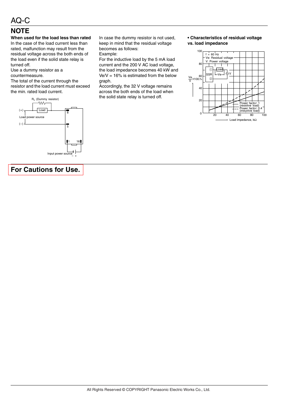 Aq-c | Panasonic AQ-C Relays User Manual | Page 5 / 5