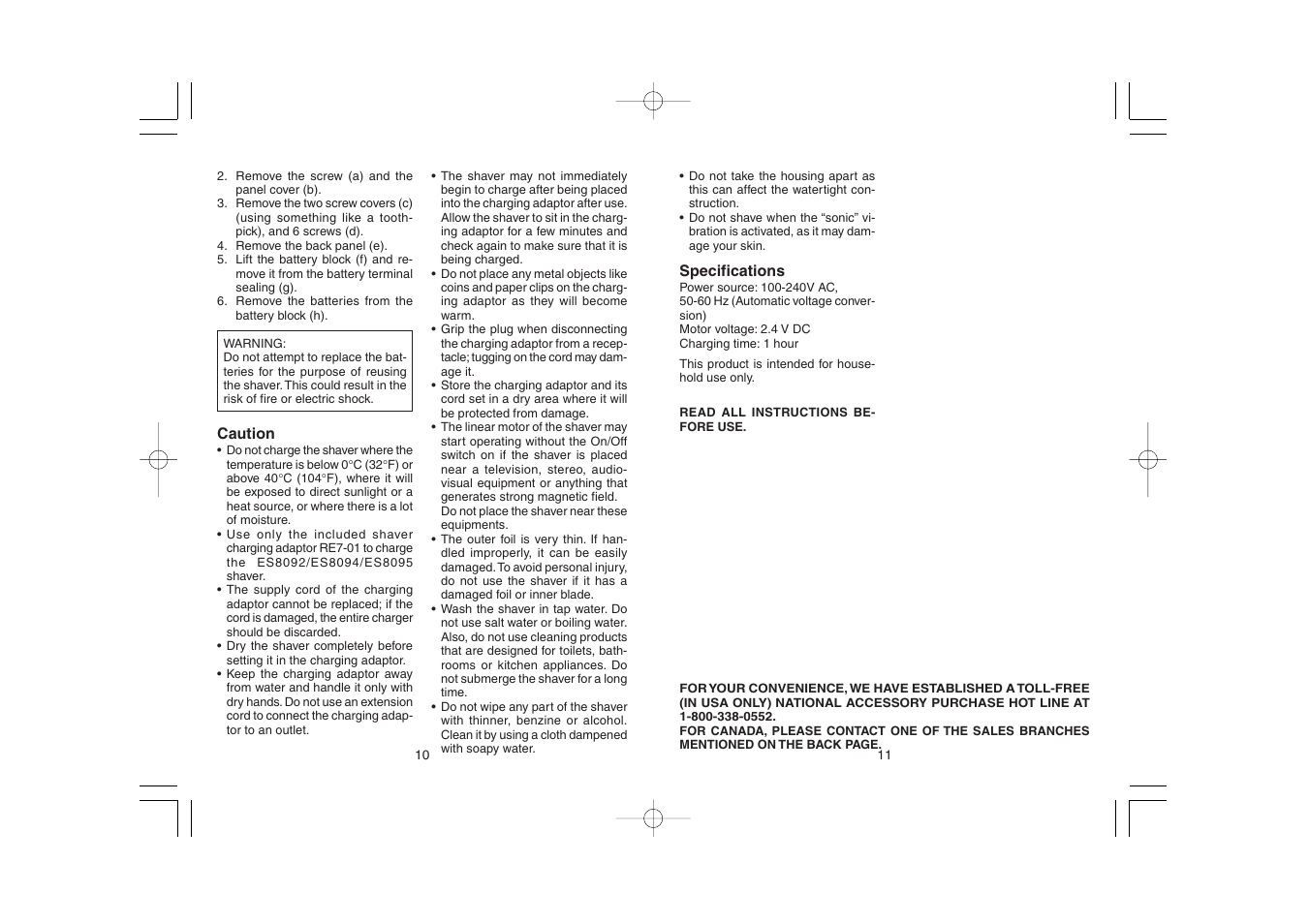 Panasonic ES8090 User Manual | Page 7 / 16