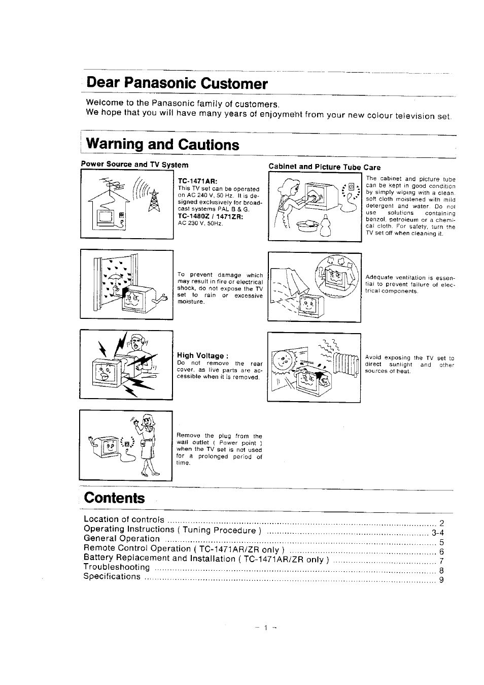 Panasonic TC-1471AR User Manual | Page 2 / 9