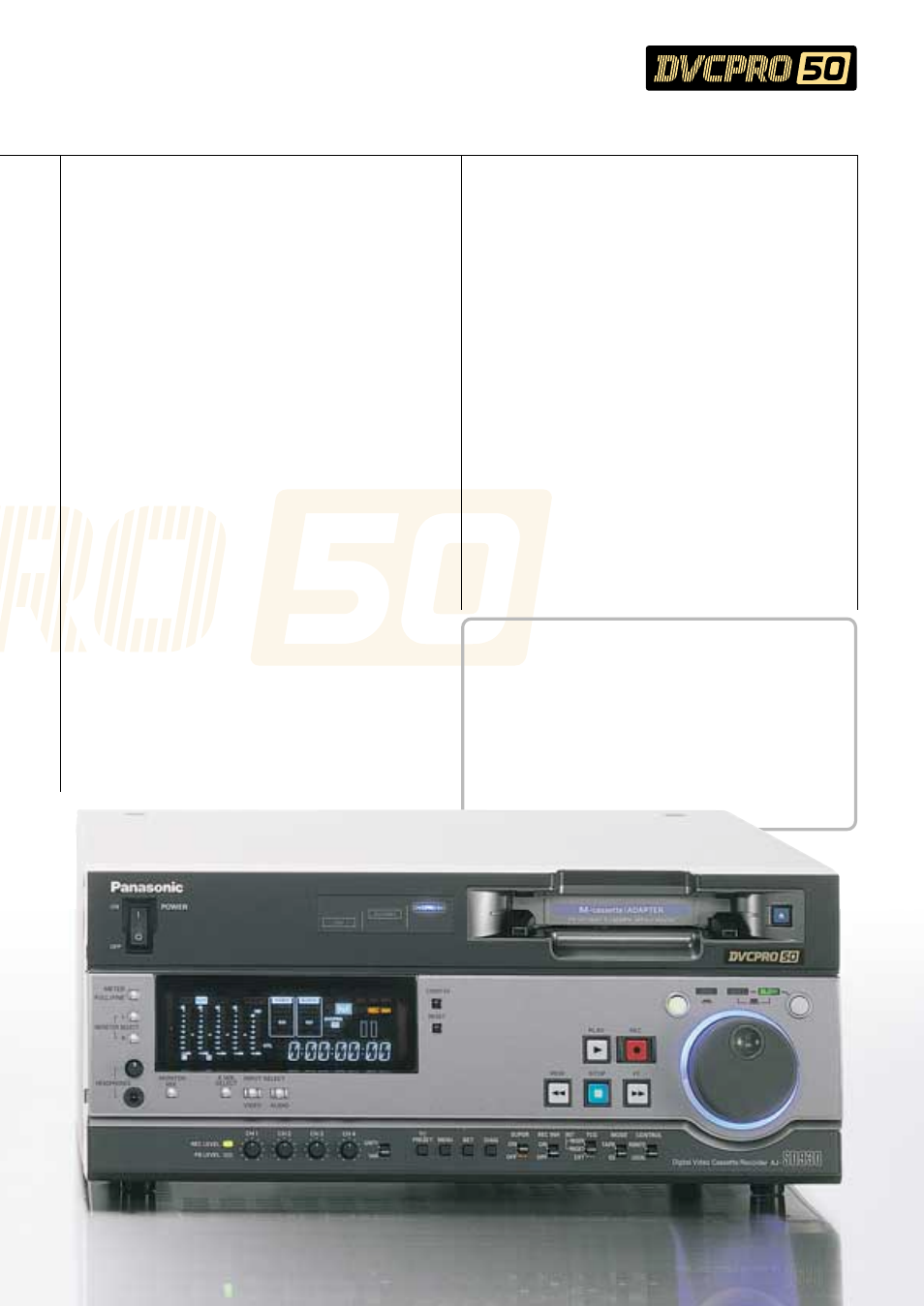 Panasonic DVCPRO50 User Manual | Page 5 / 8