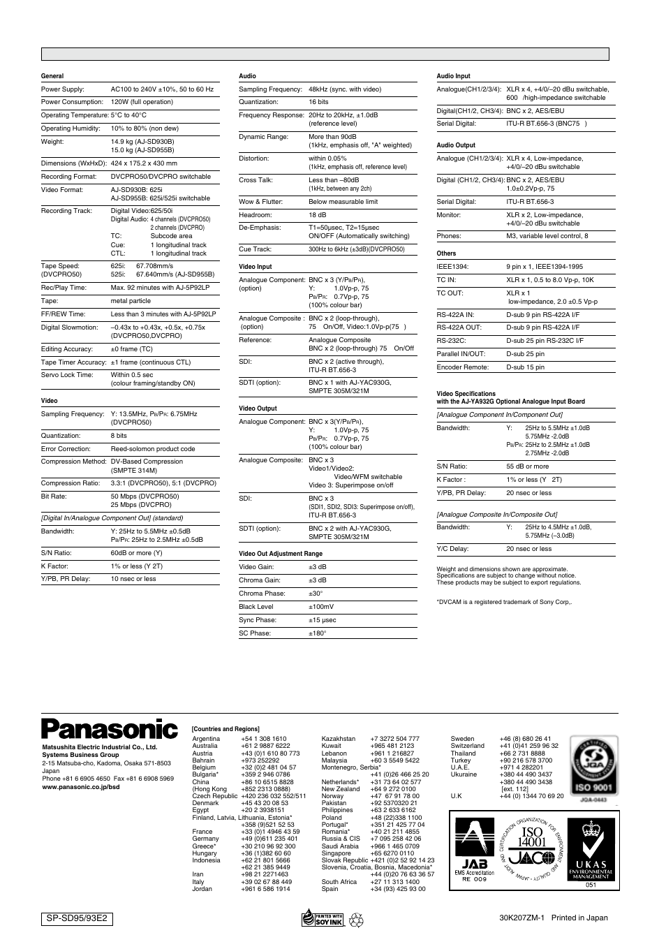 Panasonic DVCPRO50 User Manual | Page 8 / 8