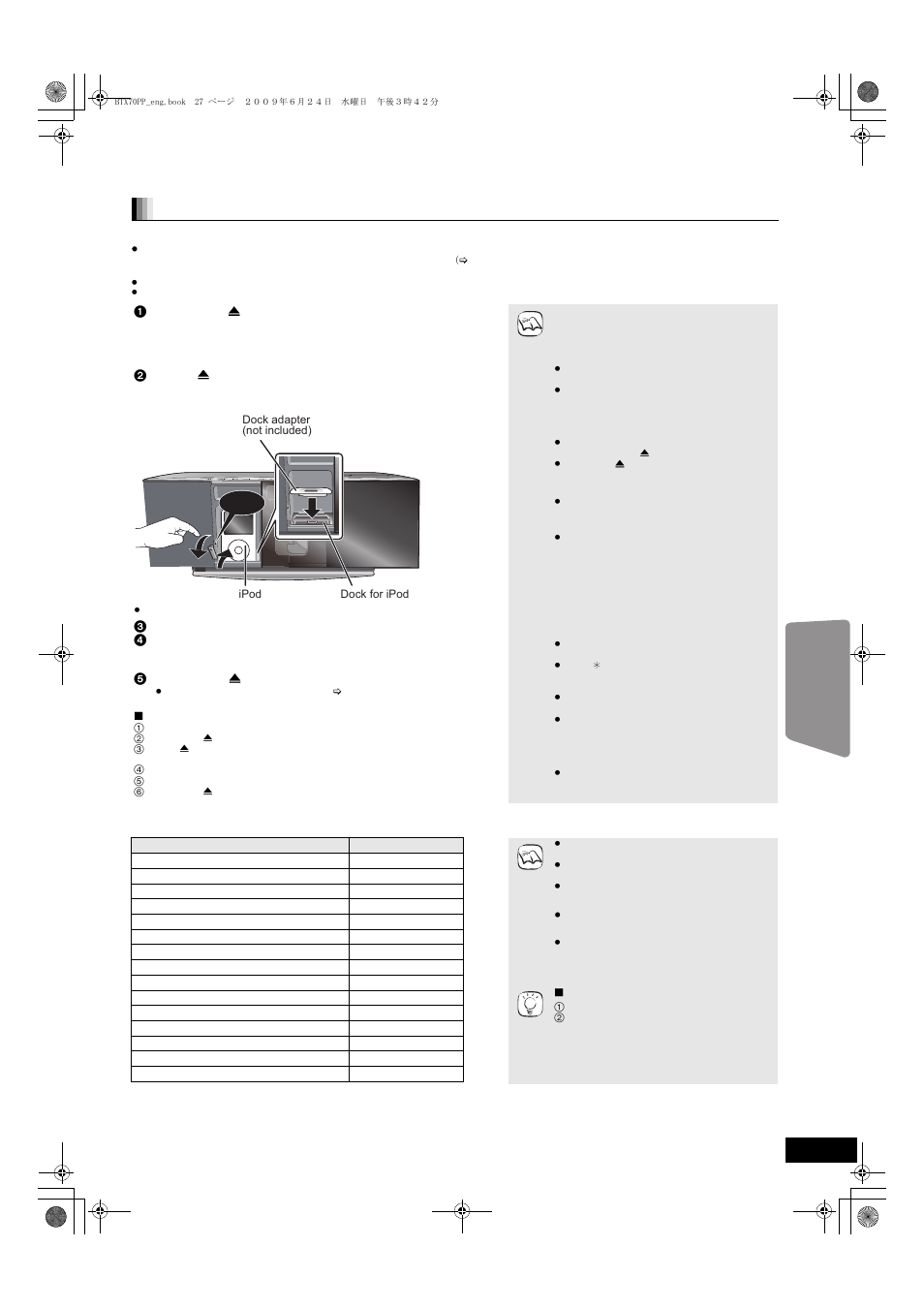 Other devices, Using the ipod, Ipod connection | Panasonic SC-BTX70 User Manual | Page 27 / 56