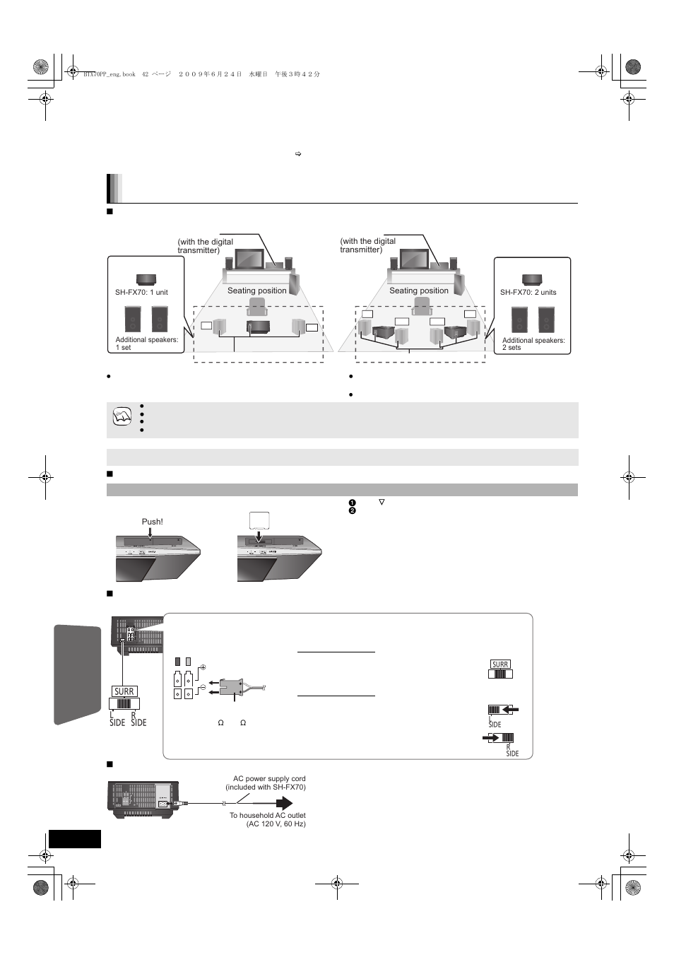 Optional speaker settings, Wireless connections (optional) | Panasonic SC-BTX70 User Manual | Page 42 / 56
