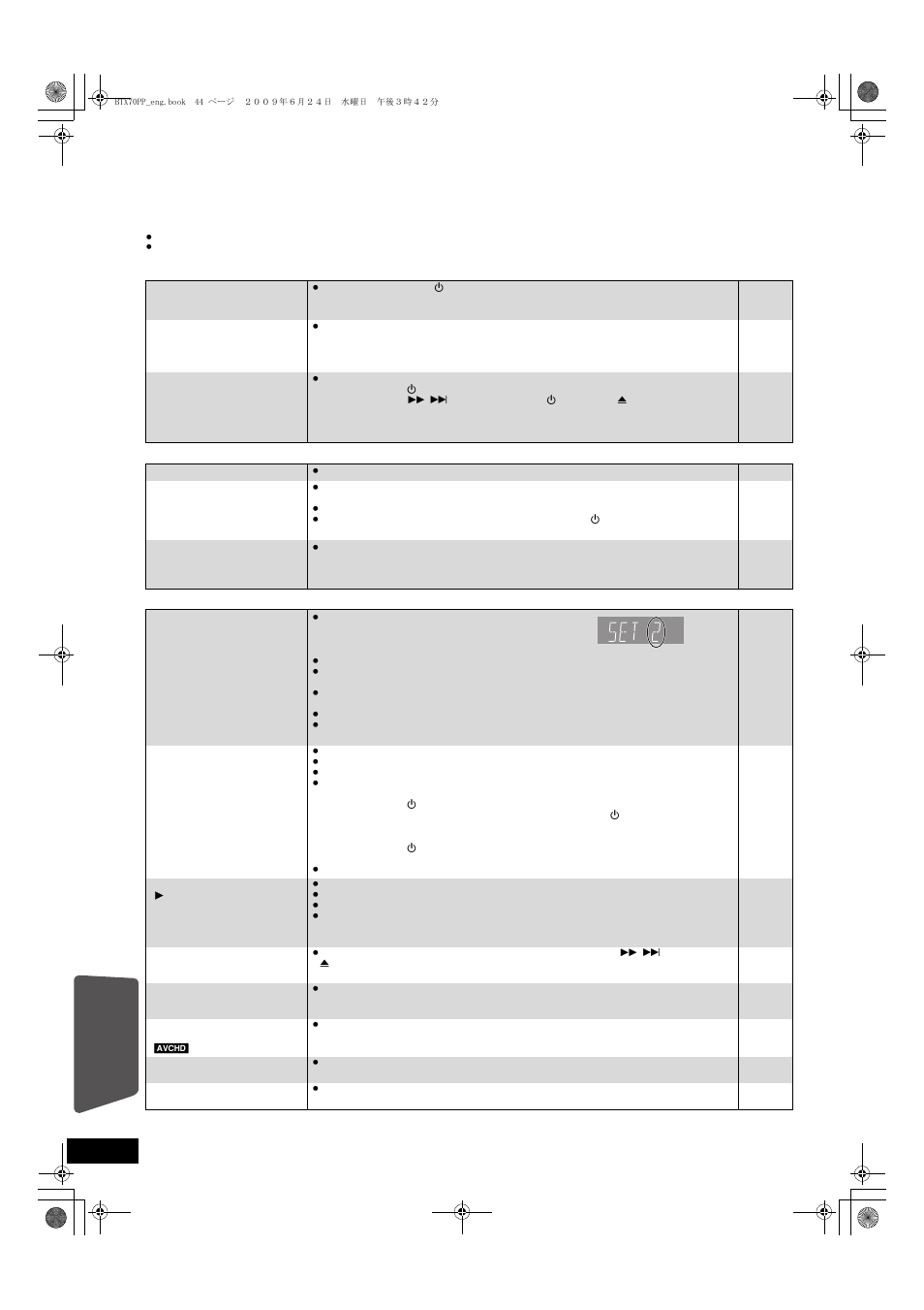 Reference, Troubleshooting guide | Panasonic SC-BTX70 User Manual | Page 44 / 56