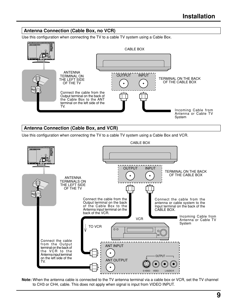 Installation | Panasonic TC 11LV1 User Manual | Page 9 / 60