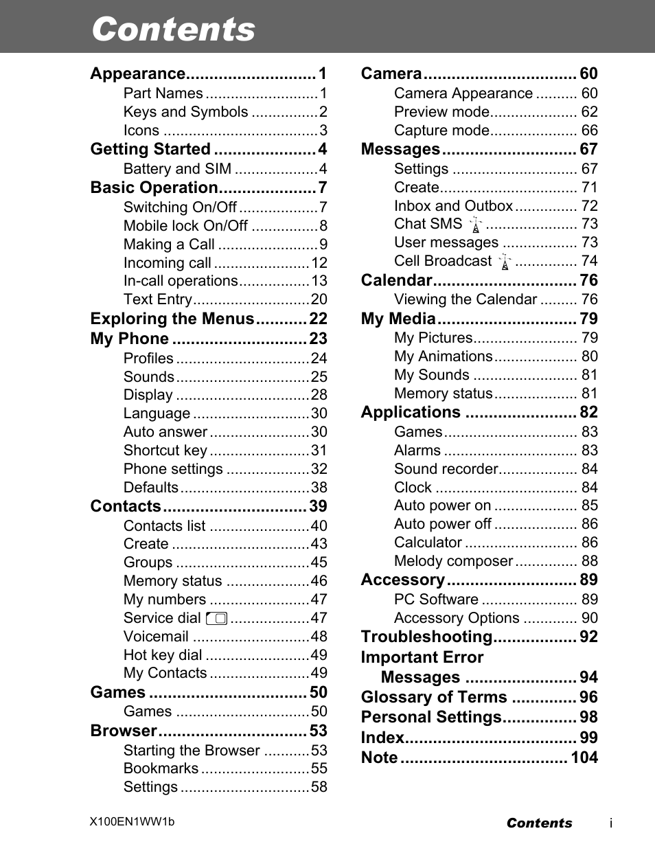 Panasonic EB-X100 User Manual | Page 2 / 109