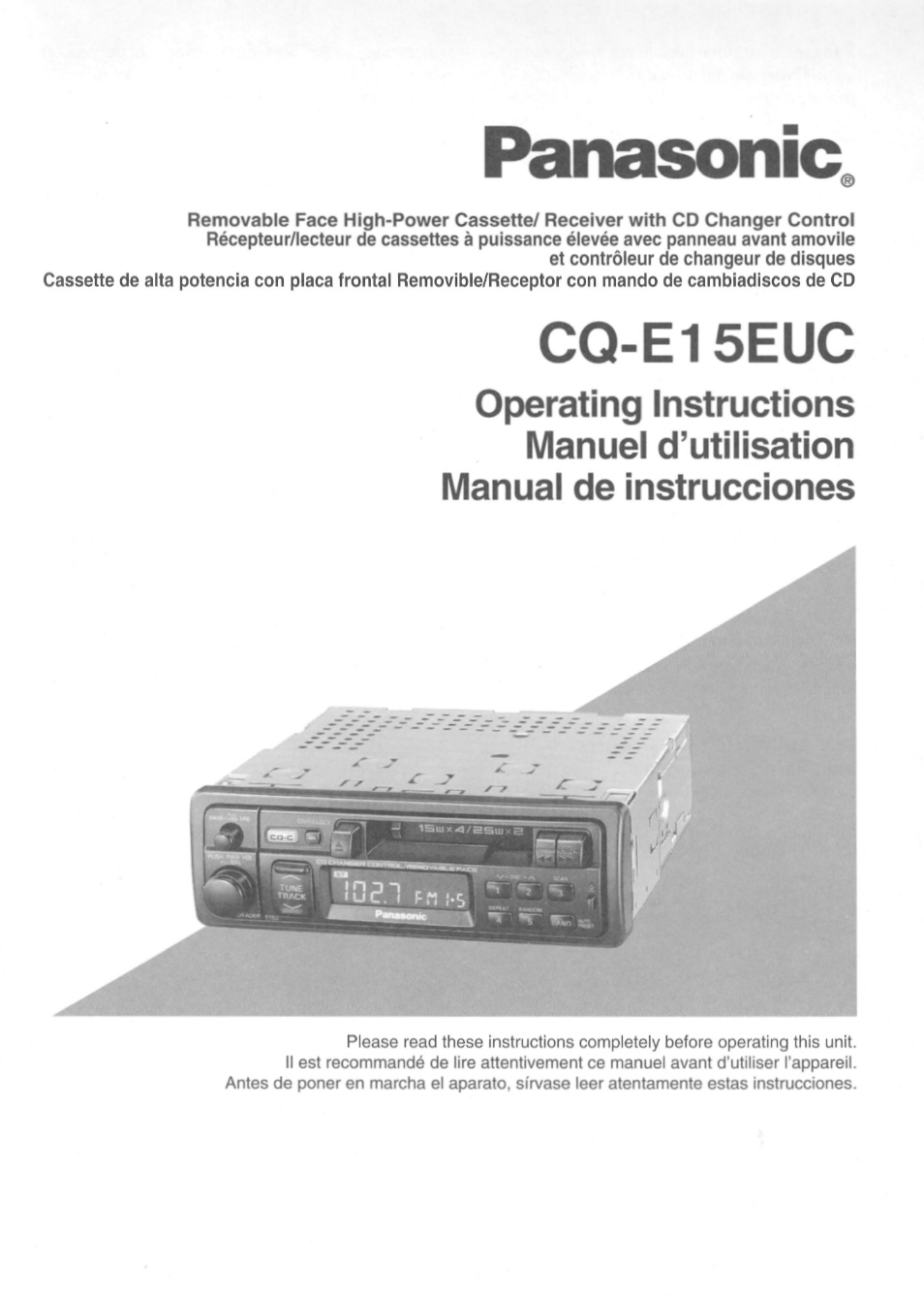 Panasonic CQE15EUC User Manual | 76 pages