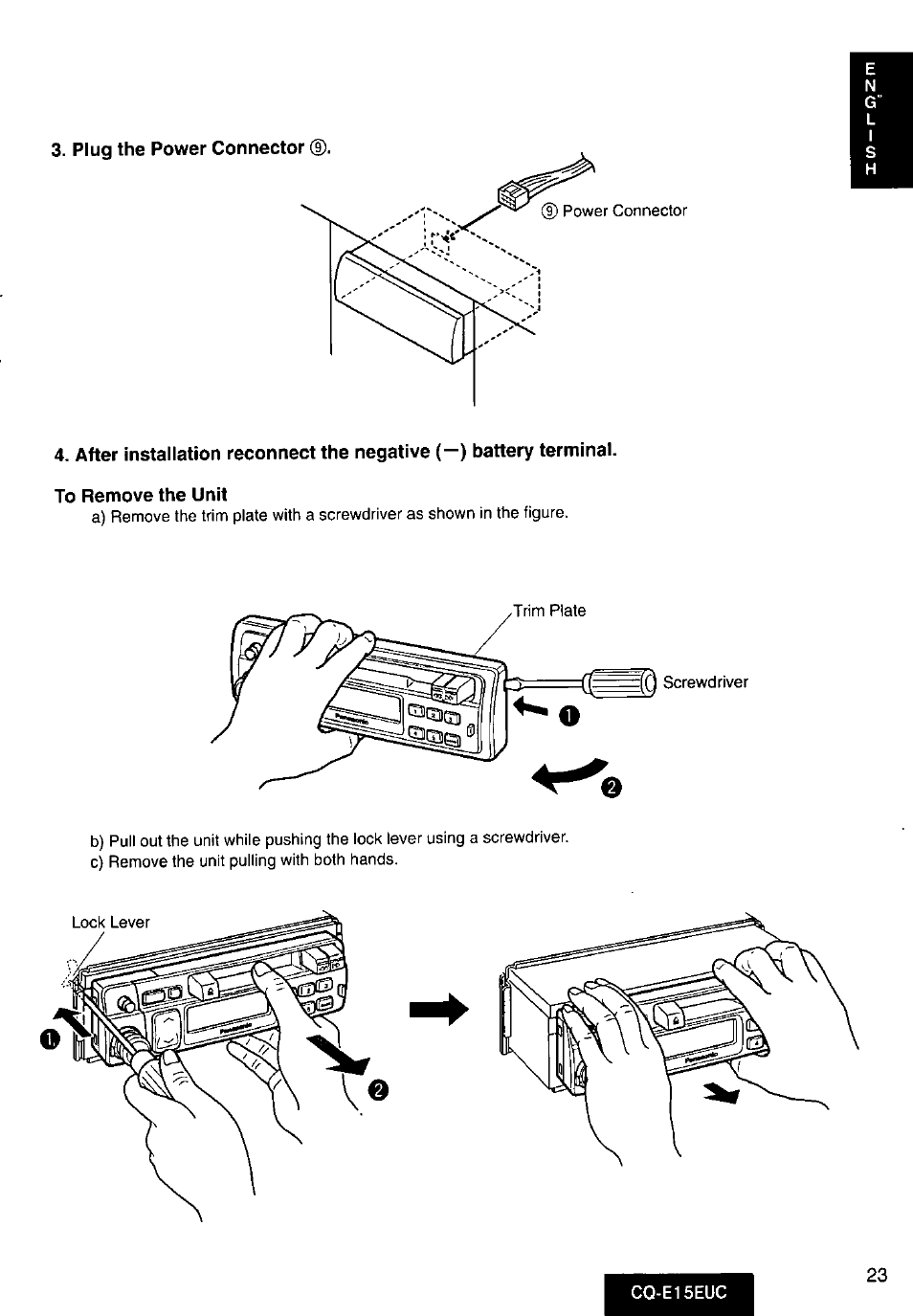 Panasonic CQE15EUC User Manual | Page 23 / 76