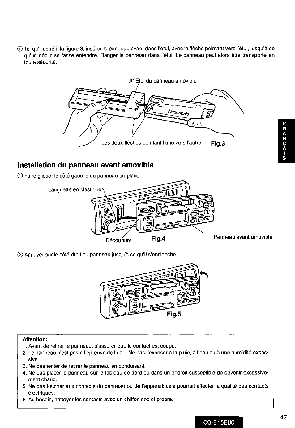 Panasonic CQE15EUC User Manual | Page 47 / 76