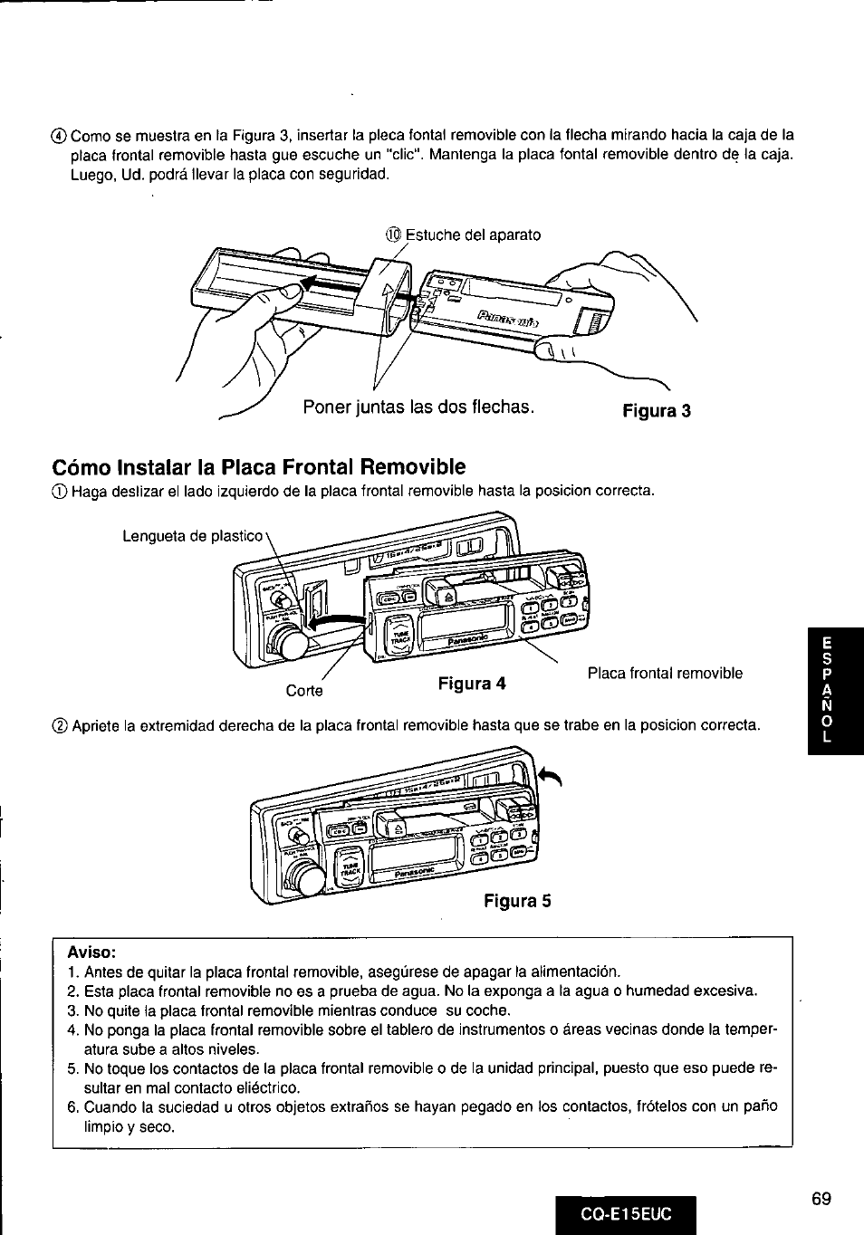 Aviso | Panasonic CQE15EUC User Manual | Page 69 / 76