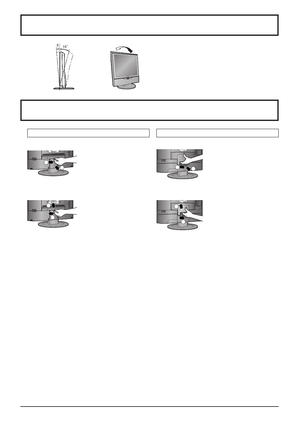 Ajuste el soporte con el angulo deseado, Para quitar y colocar la cubierta de la antena, Ajuste el soporte con el ángulo deseado | Panasonic TC 20LA1 User Manual | Page 38 / 40