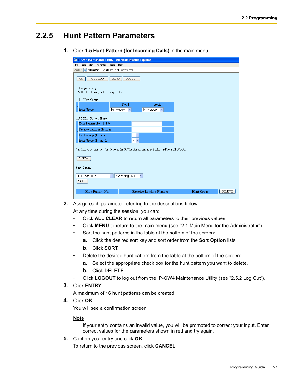 5 hunt pattern parameters | Panasonic KX-TDA0484 User Manual | Page 27 / 68