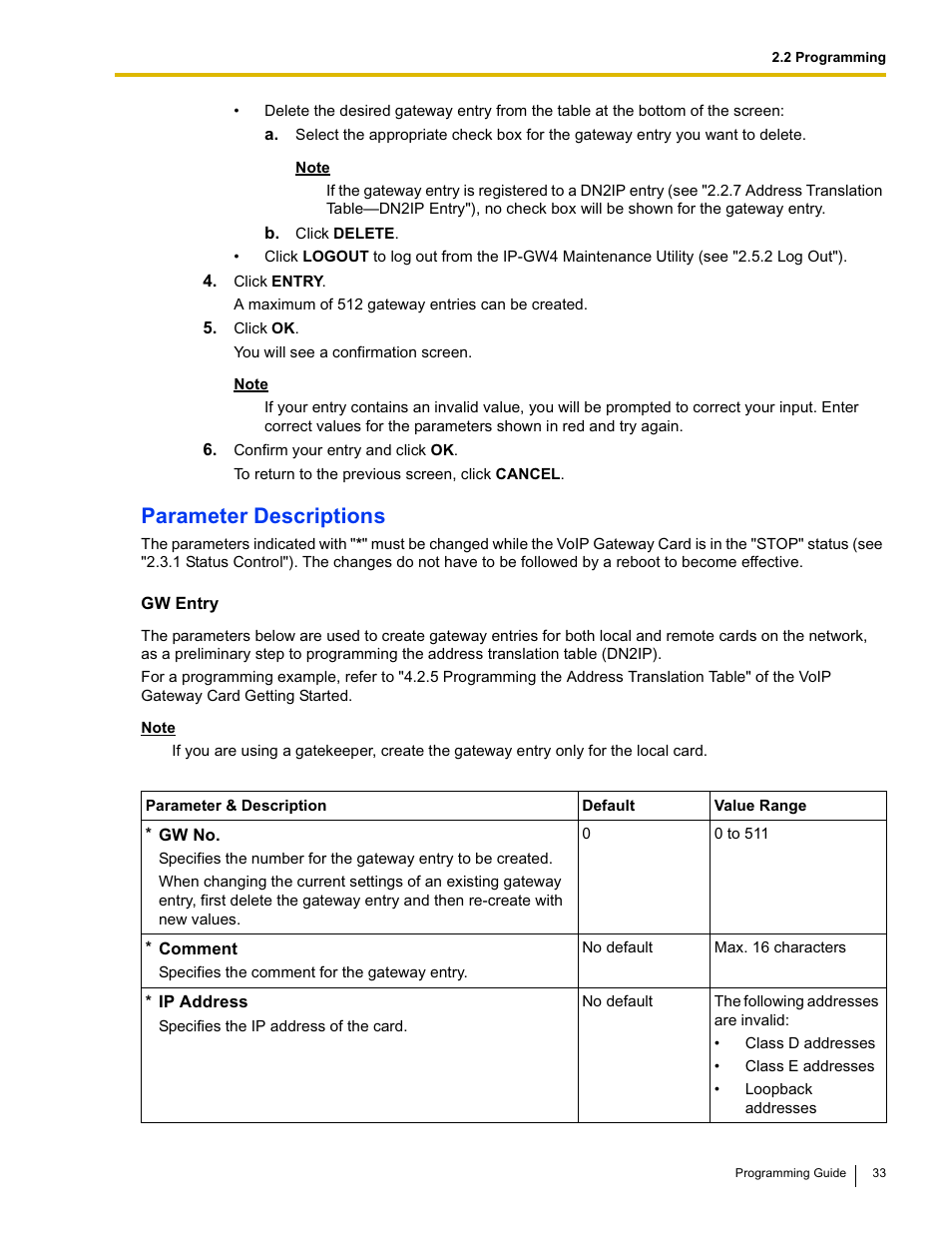 Parameter descriptions | Panasonic KX-TDA0484 User Manual | Page 33 / 68