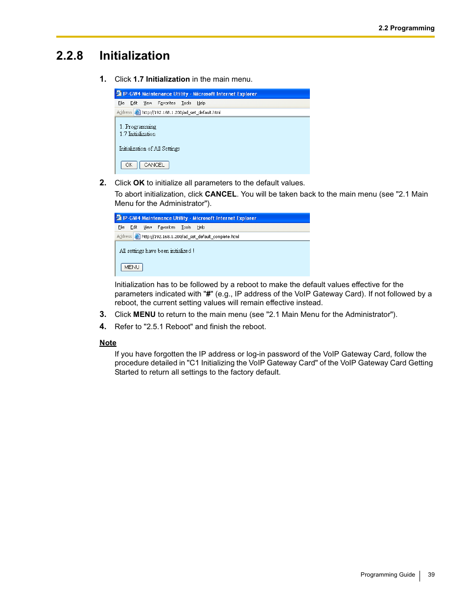 8 initialization | Panasonic KX-TDA0484 User Manual | Page 39 / 68