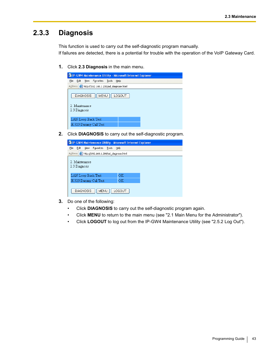 3 diagnosis | Panasonic KX-TDA0484 User Manual | Page 43 / 68