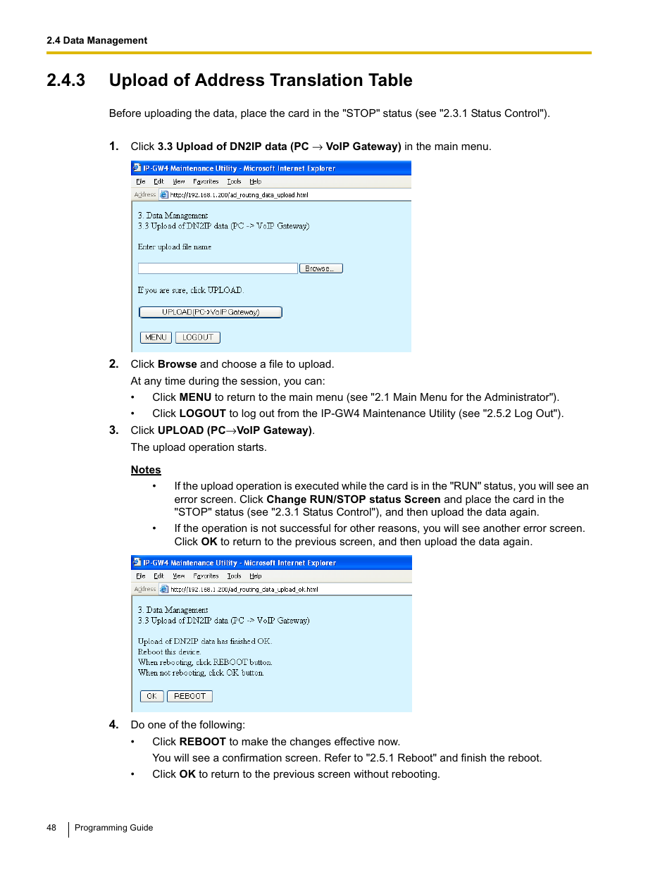 3 upload of address translation table | Panasonic KX-TDA0484 User Manual | Page 48 / 68