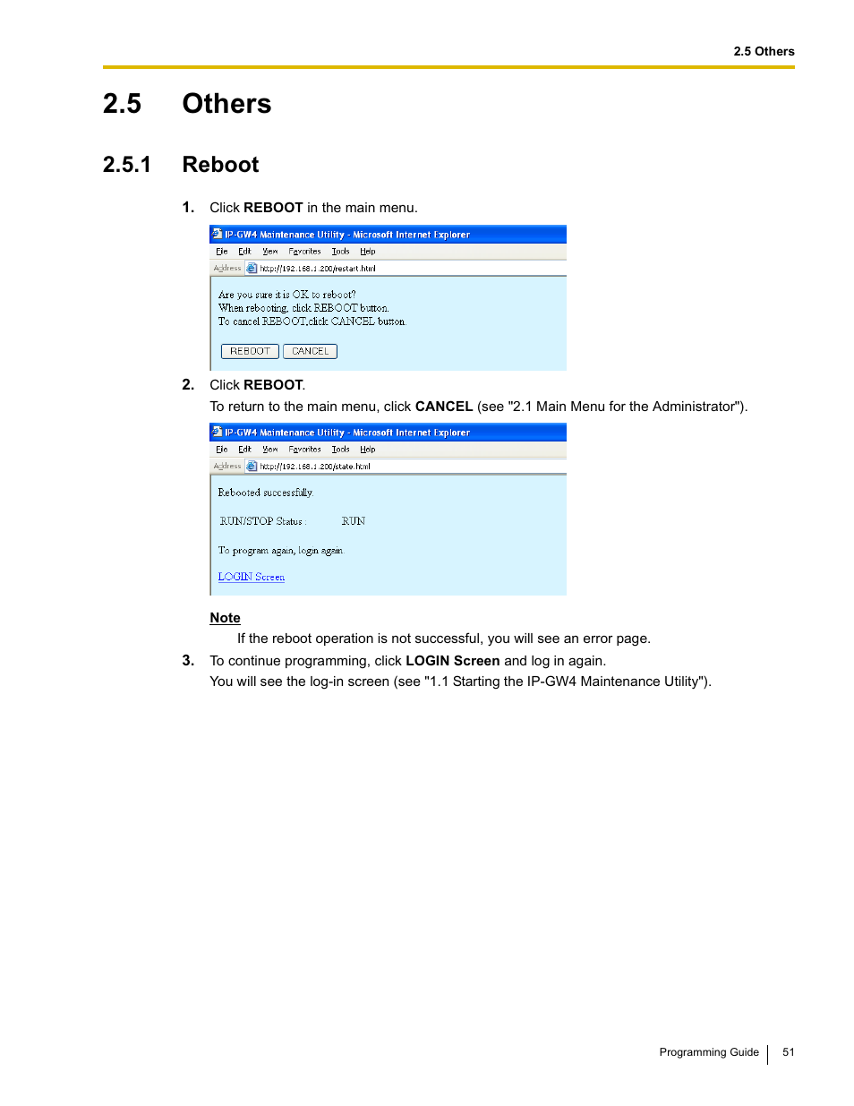 5 others, 1 reboot | Panasonic KX-TDA0484 User Manual | Page 51 / 68