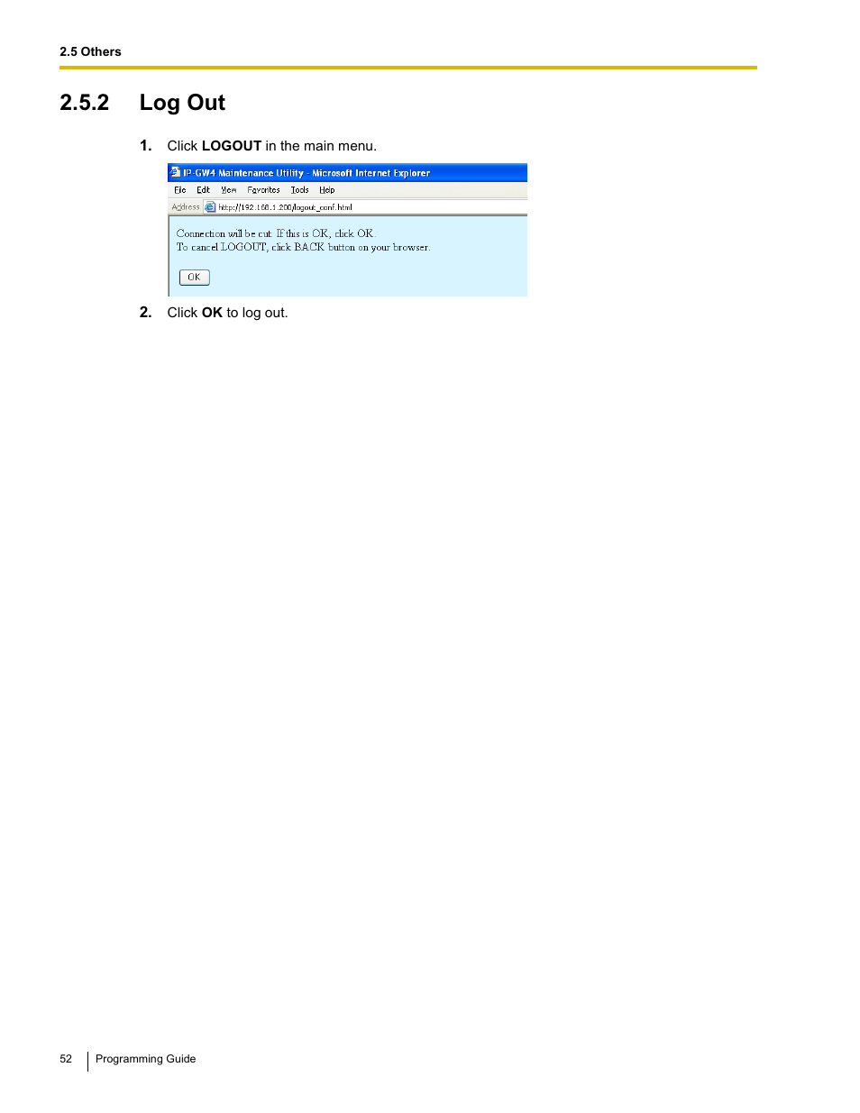2 log out | Panasonic KX-TDA0484 User Manual | Page 52 / 68