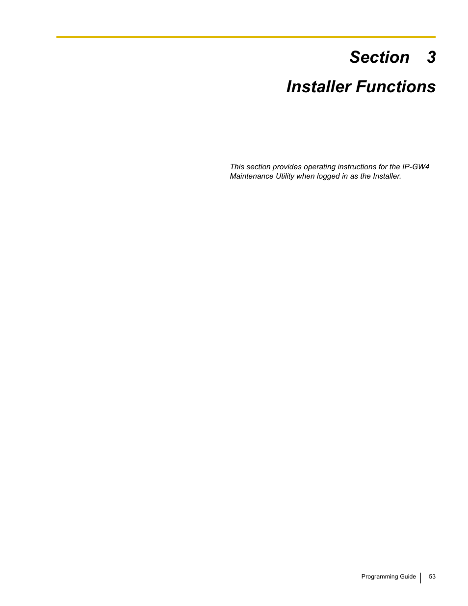 Installer functions | Panasonic KX-TDA0484 User Manual | Page 53 / 68