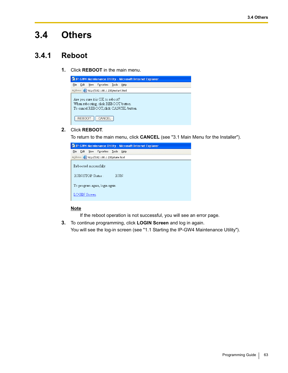 4 others, 1 reboot | Panasonic KX-TDA0484 User Manual | Page 63 / 68