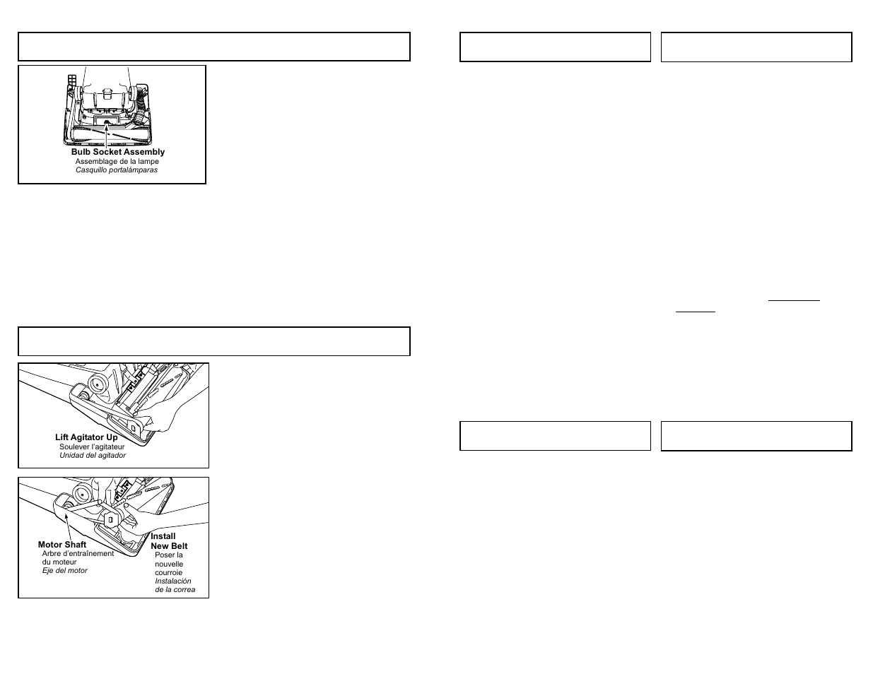 Replacing headlight bulb, Replacing belt | Panasonic MC-V5745 User Manual | Page 30 / 48