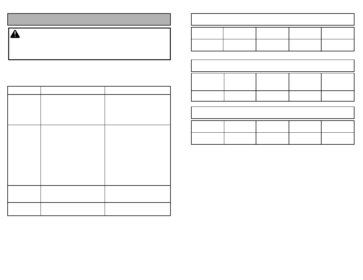Before requesting service, Warning, Feature chart | Panasonic MC-V5745 User Manual | Page 38 / 48