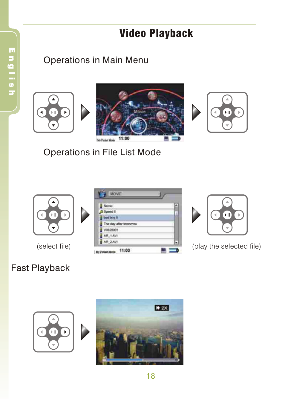 Video playback | Panasonic MDVR-12 User Manual | Page 18 / 38