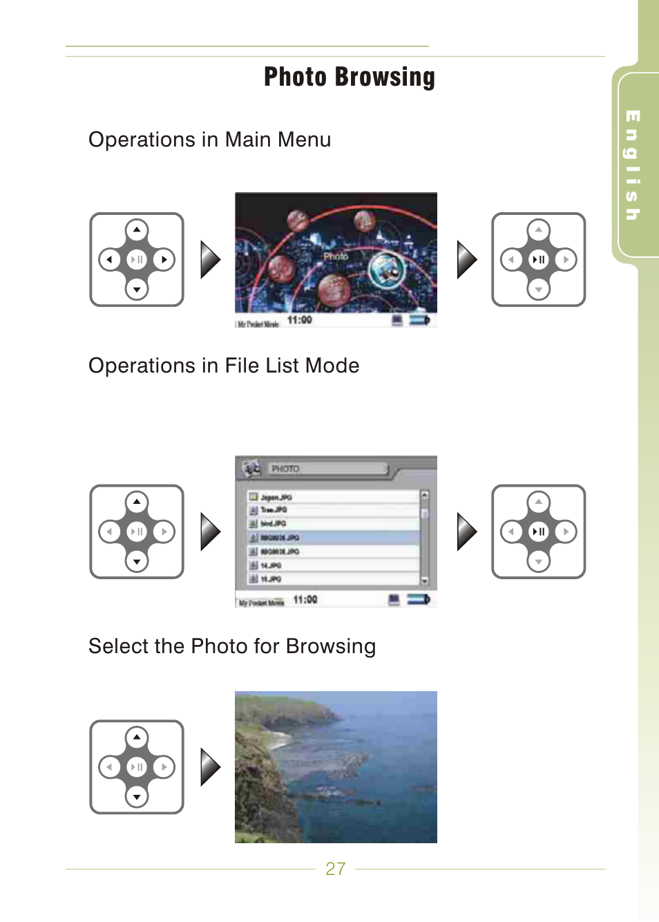 Photo browsing | Panasonic MDVR-12 User Manual | Page 27 / 38