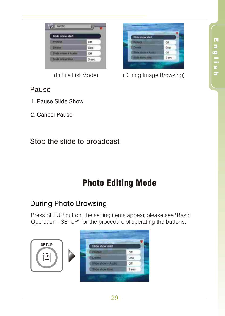 Photo editing mode | Panasonic MDVR-12 User Manual | Page 29 / 38