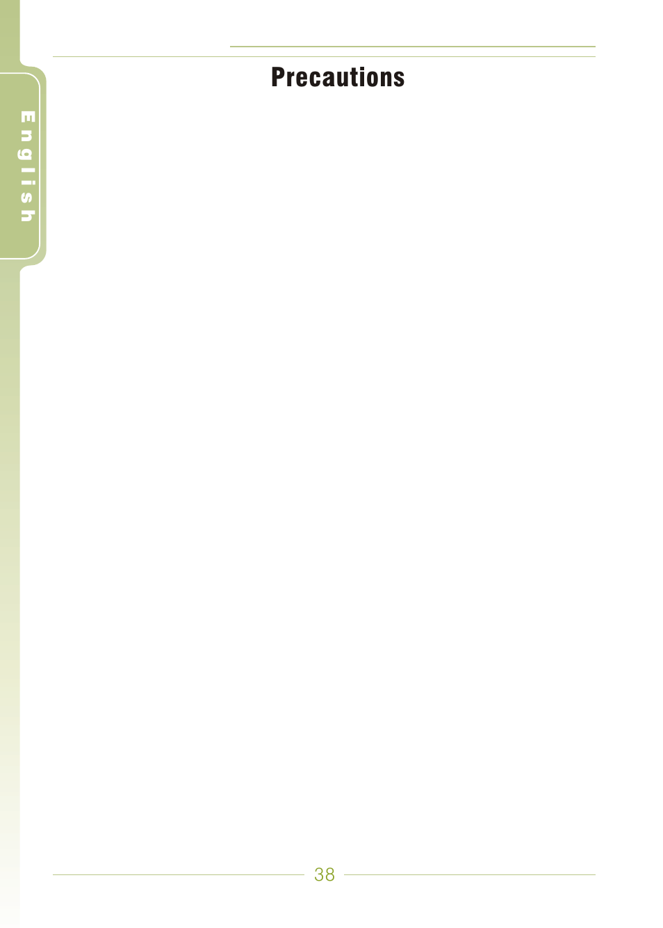 Precautions | Panasonic MDVR-12 User Manual | Page 38 / 38