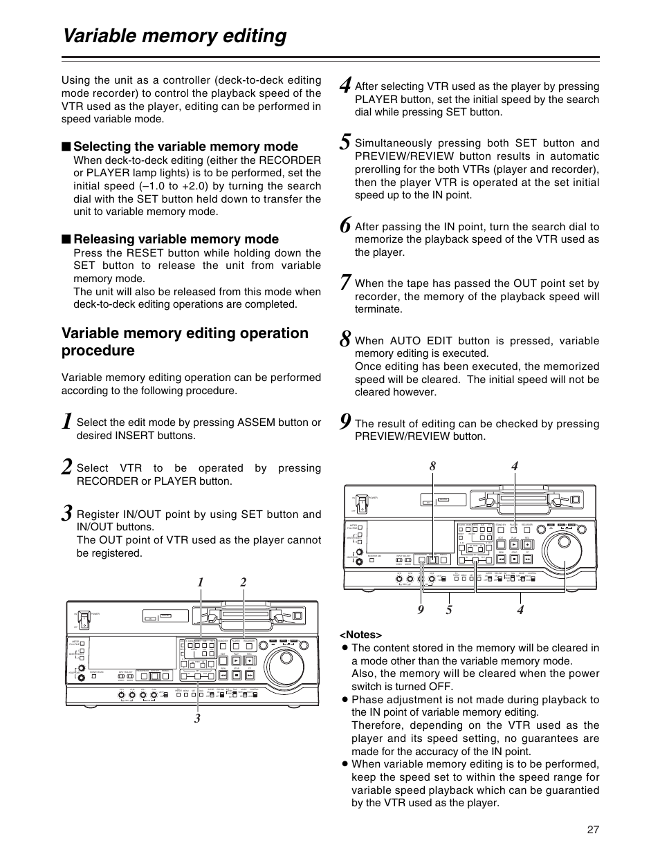 Variable memory editing | Panasonic AJ-SD755P User Manual | Page 27 / 78